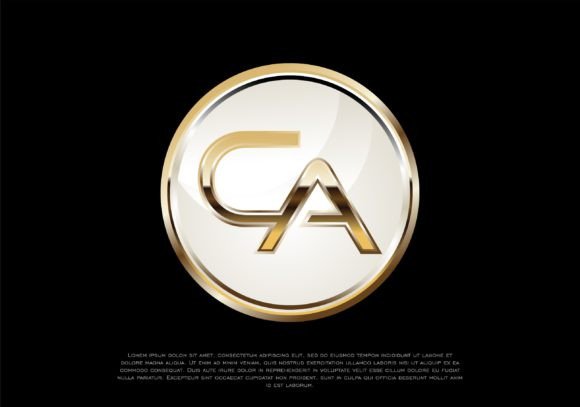 CA Initial Modern Luxury Emblem Logo