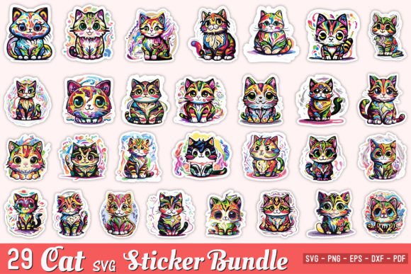 Cat SVG Sticker Bundle