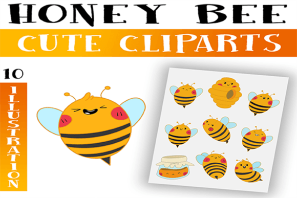 Cute Honey Bee Clipart for Commercial Projects