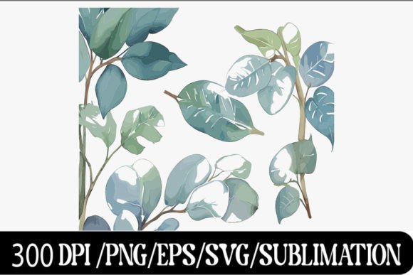 Watercolor Eucalyptus Clipart 1: A Versatile Asset for Creative Design